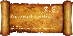 Kapronczai Elektra névjegykártya