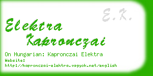 elektra kapronczai business card
